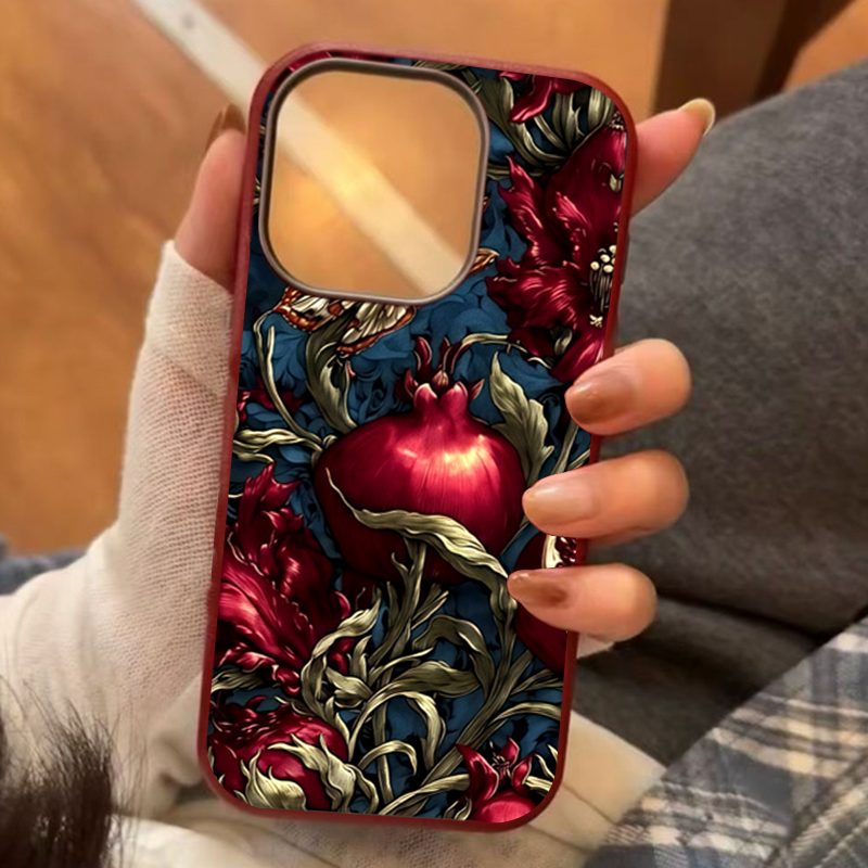 Phone Cases Drawing - 빈티지 석류 TPU 아트 폰 케이스