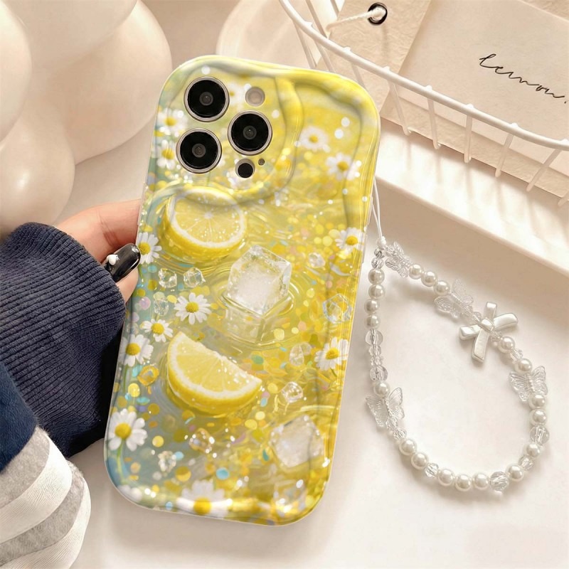 Phone Cases Drawing - 유화 레몬꽃 얼음 조각 디자인 삼성
