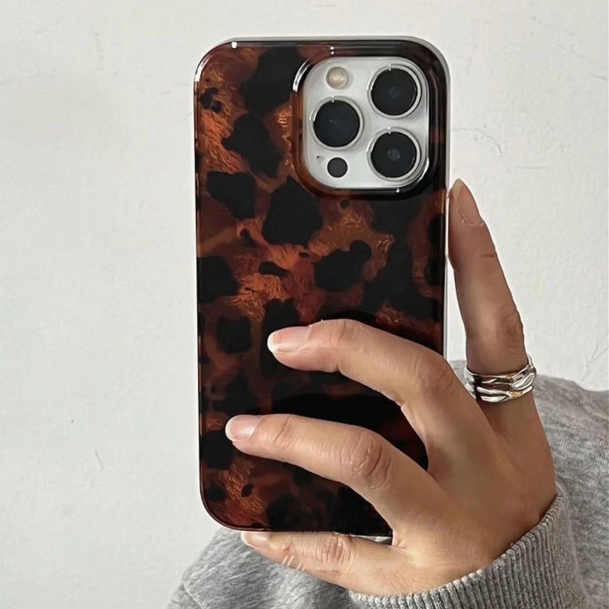 Phone Cases Online - 레트로 앰버 텍스처 레이저 폰 케이스