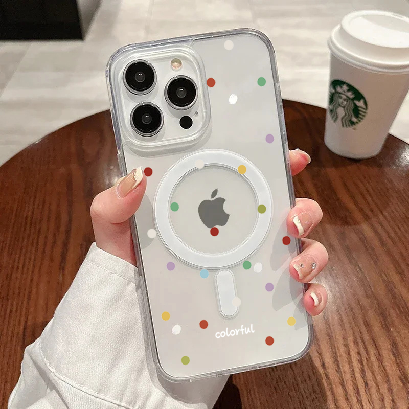 Phone Cases Magsafe - INS 한국 크리에이티브 컬러 웨이브 도트