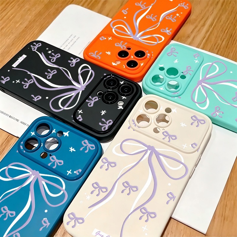 Phone Cases Drawing - 대형 퍼플 보우 스타 도형 프린트