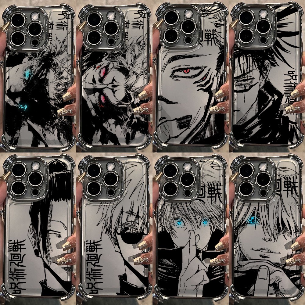 Phone Cases Jujutsu Kaisen - 애니메이션 주술회전 고죠 도금 폰 케이스