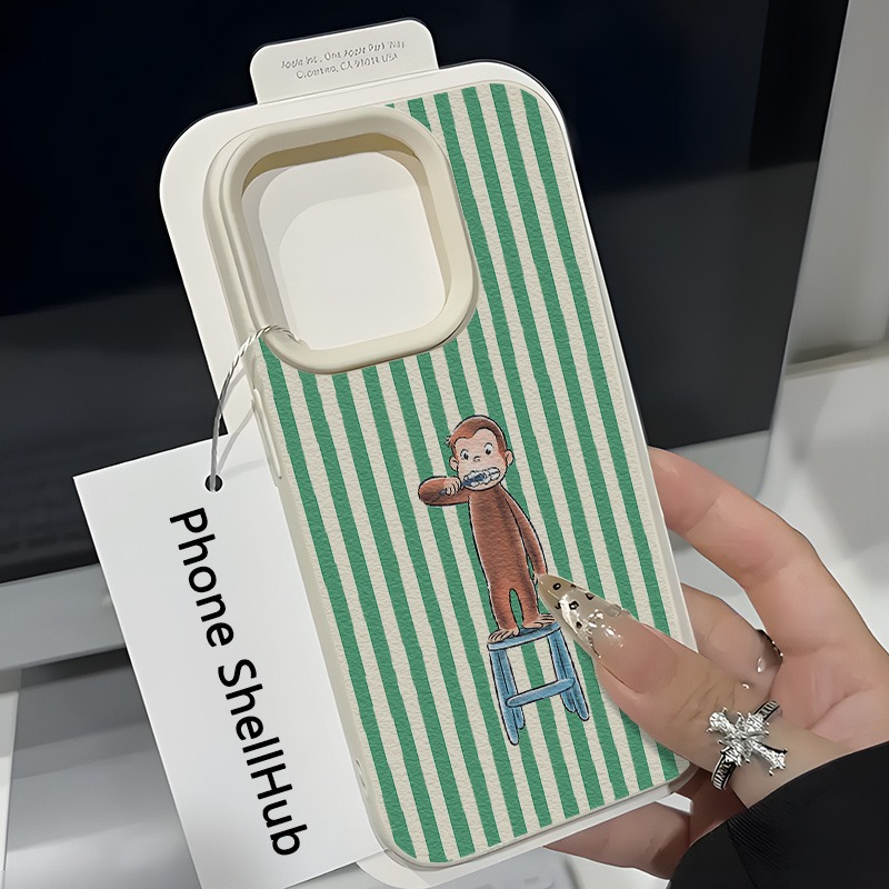 Phone Cases Online - 그린 스트라이프 칫솔 원숭이 리치 패턴