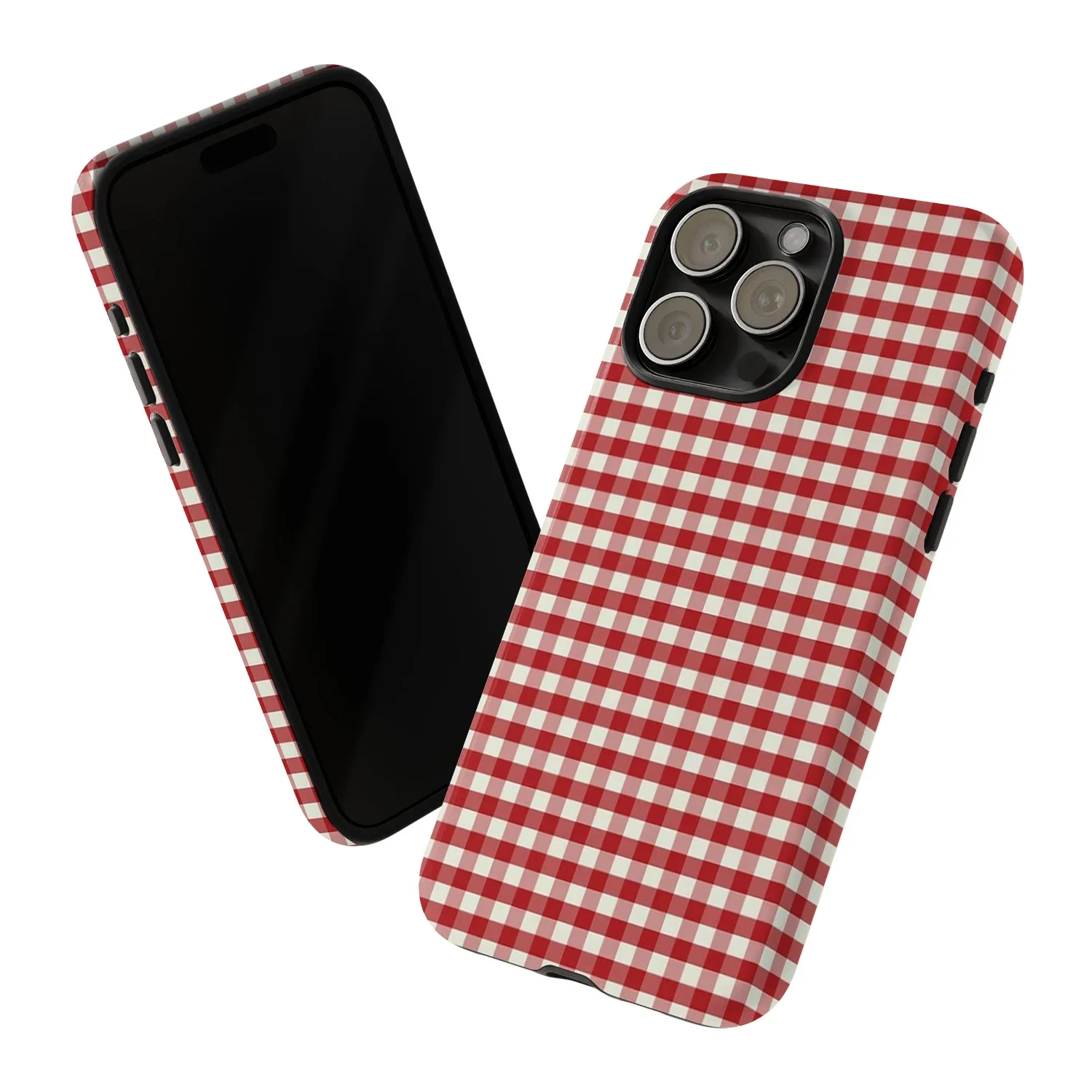 레트로 레드 깅엄 무광 터프 폰 케이스 아이폰 17 1 - Phone Cases Burga 리뷰 및 가격