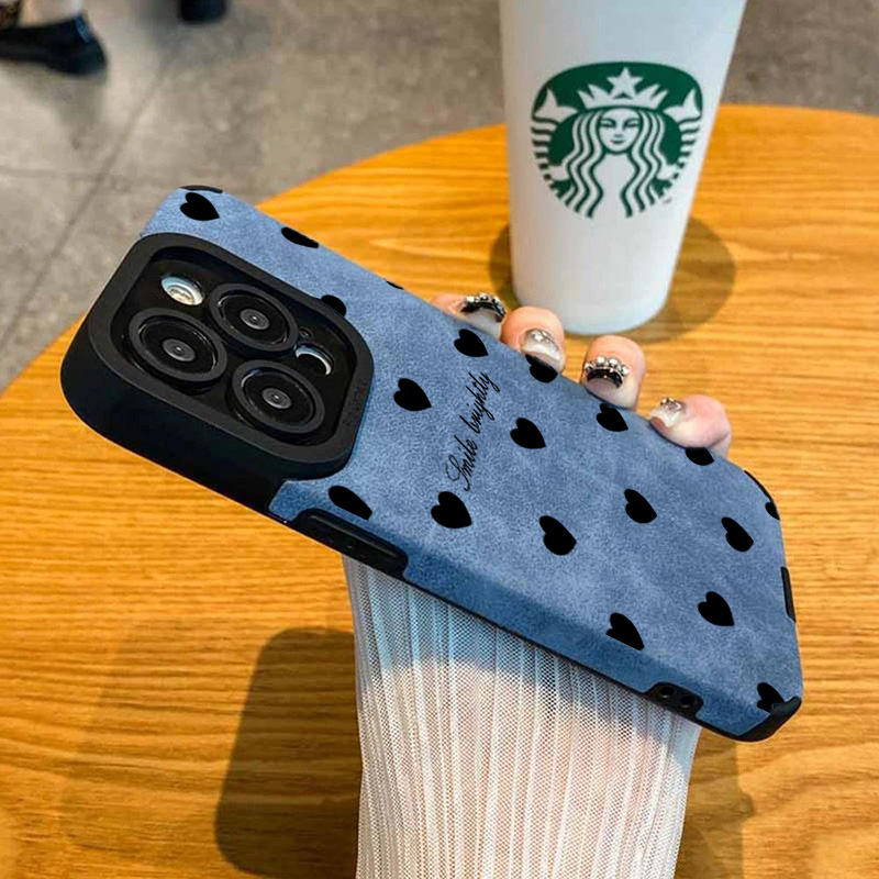새로운 럭셔리 블랙 러브 하트 소프트 폰 케이스 아이폰 - Phone Cases Leather 리뷰 및 가격