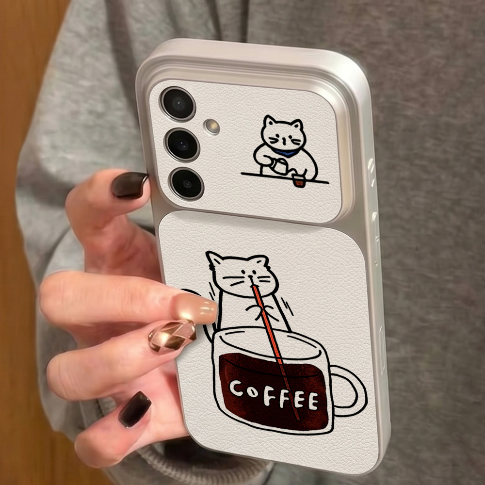 커피 귀여운 고양이 폰 케이스 삼성 S26 S25 S2 - Phone Cases Leather 리뷰 및 가격