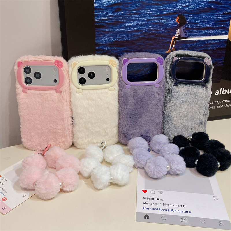 고급 솔리드 컬러 퍼리 플러시 폰 케이스 (아이폰 17 - Phone Cases Iphone 17 Pro 리뷰 및 가격