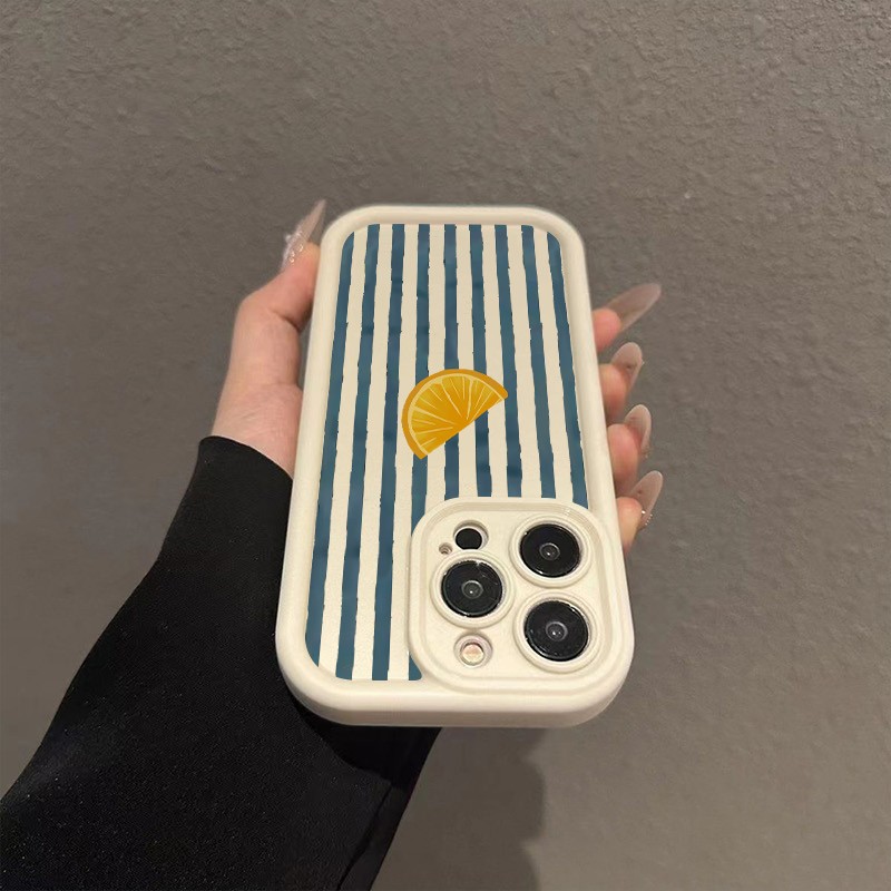 줄무늬 레몬 슬라이스 패턴 아이폰 17 16 15 14 - Phone Cases Online 리뷰 및 가격