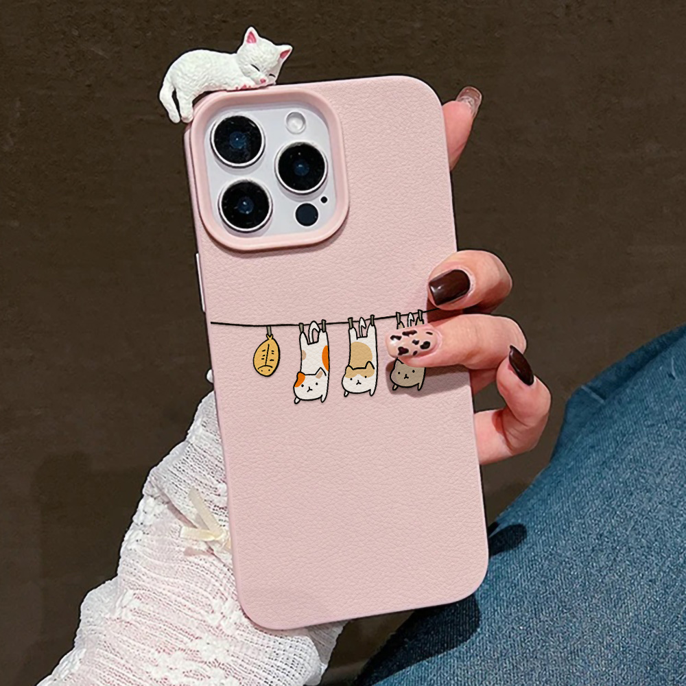 3D 귀여운 만화 고양이 가죽 케이스 아이폰 17 프로 - Phone Cases Leather 리뷰 및 가격