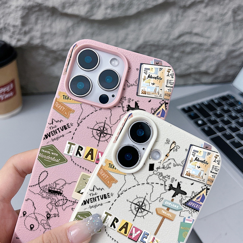 여행 지도 패턴 폰 케이스 아이폰 18 프로 맥스 17 - Phone Cases Leather 리뷰 및 가격