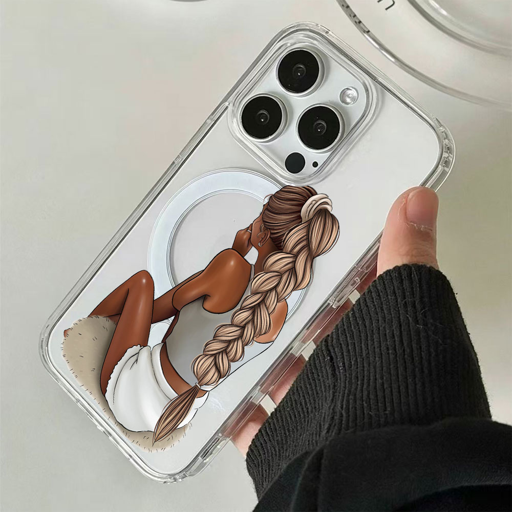 다크 스킨 패션 여성용 MagSafe 마그네틱 투명 폰 - Phone Cases Magsafe 리뷰 및 가격