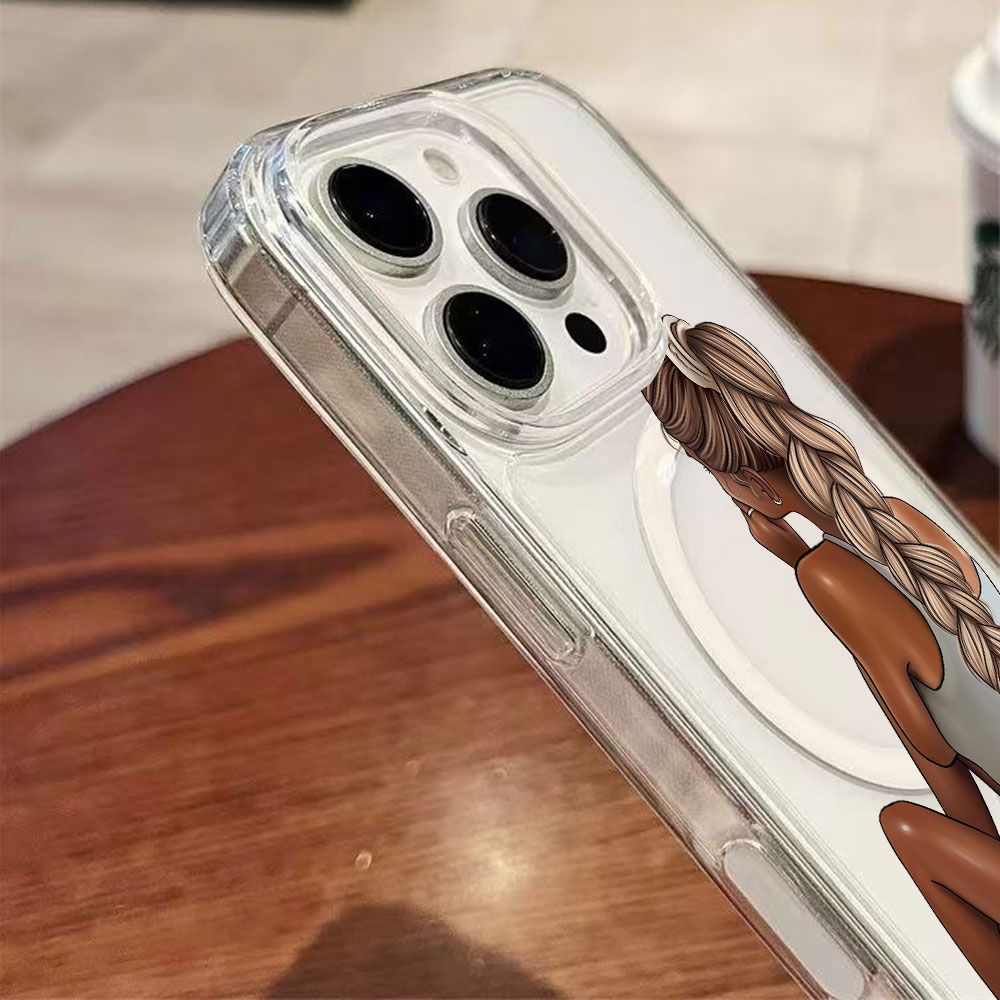 다크 스킨 패션 여성용 MagSafe 마그네틱 투명 폰 - Phone Cases Magsafe 리뷰 및 가격