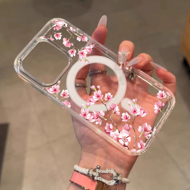 럭셔리 핑크 INS 플라워 케이스 아이폰 14 프로 맥 - Phone Cases Magsafe 리뷰 및 가격