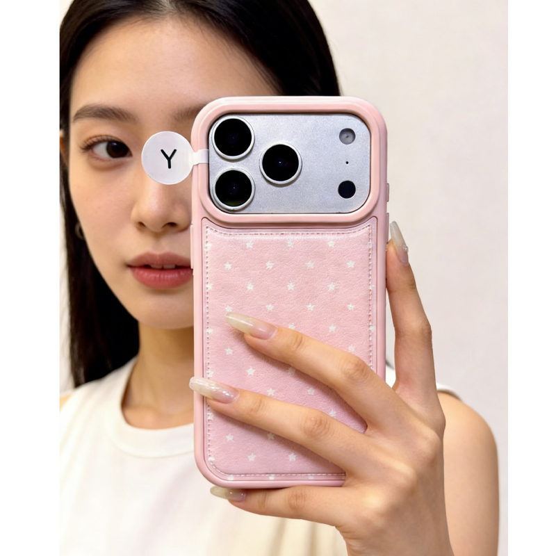 새로운 유행 INS 한국 스타일 스윗 핑크 스타 가죽  - Phone Cases Leather 리뷰 및 가격