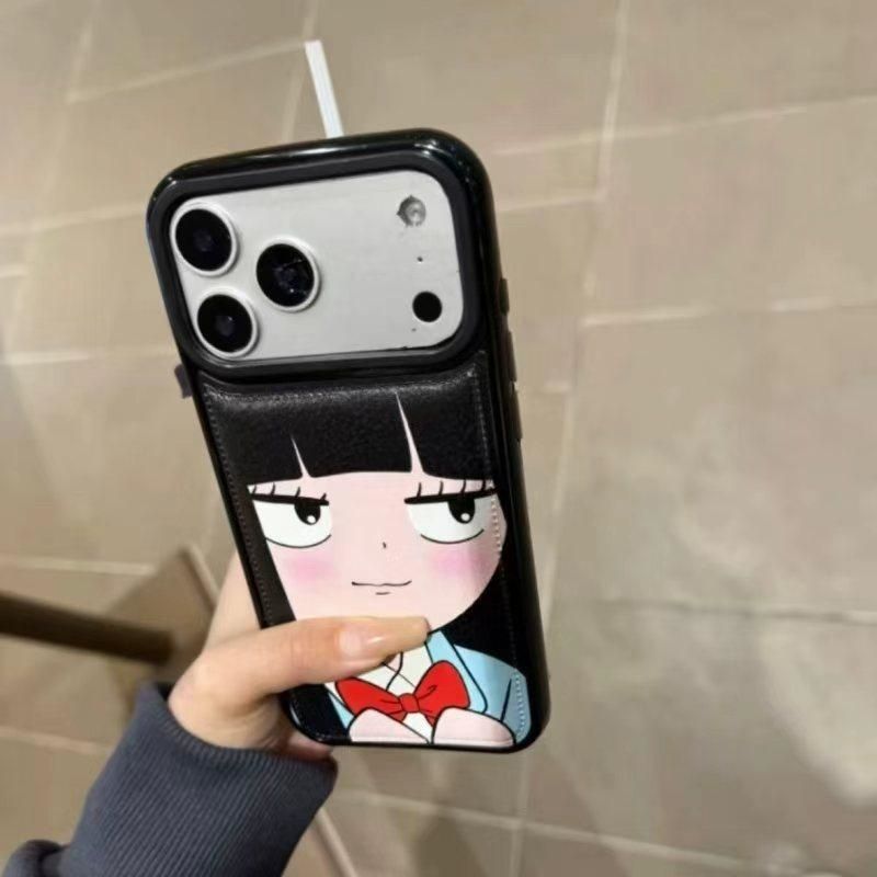 새로운 패션 일본 INS 귀여운 검은 머리 예쁜 소녀  - Phone Cases Leather 리뷰 및 가격