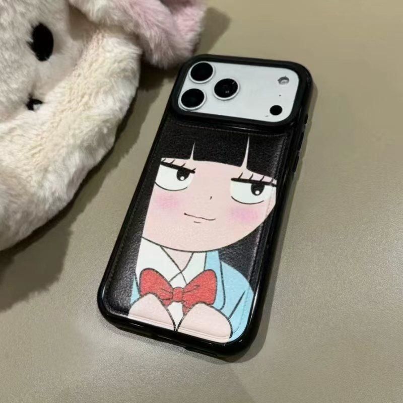 새로운 패션 일본 INS 귀여운 검은 머리 예쁜 소녀  - Phone Cases Leather 리뷰 및 가격