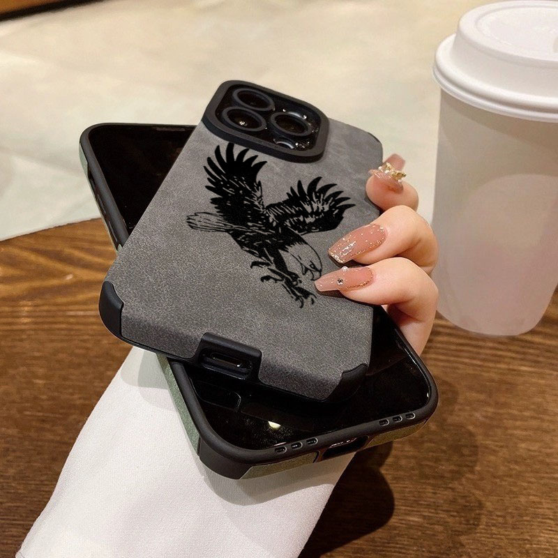 블랙 이글 패턴 가죽 실리콘 폰 케이스 아이폰 17 1 - Phone Cases Leather 리뷰 및 가격