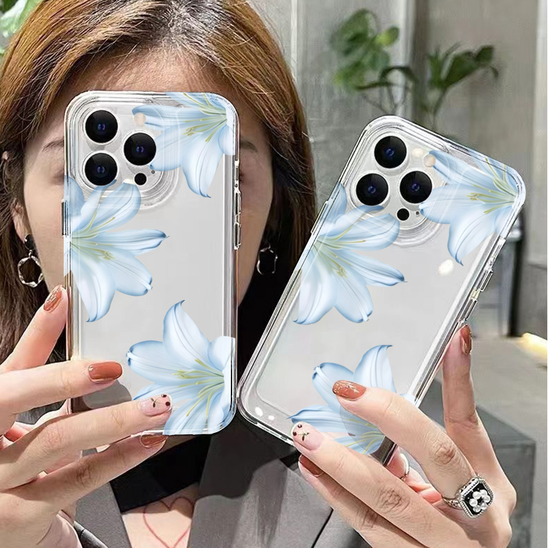 세련된 화이트 백합꽃 디자인 아이폰 17 16 15 P - Phone Cases Online 리뷰 및 가격