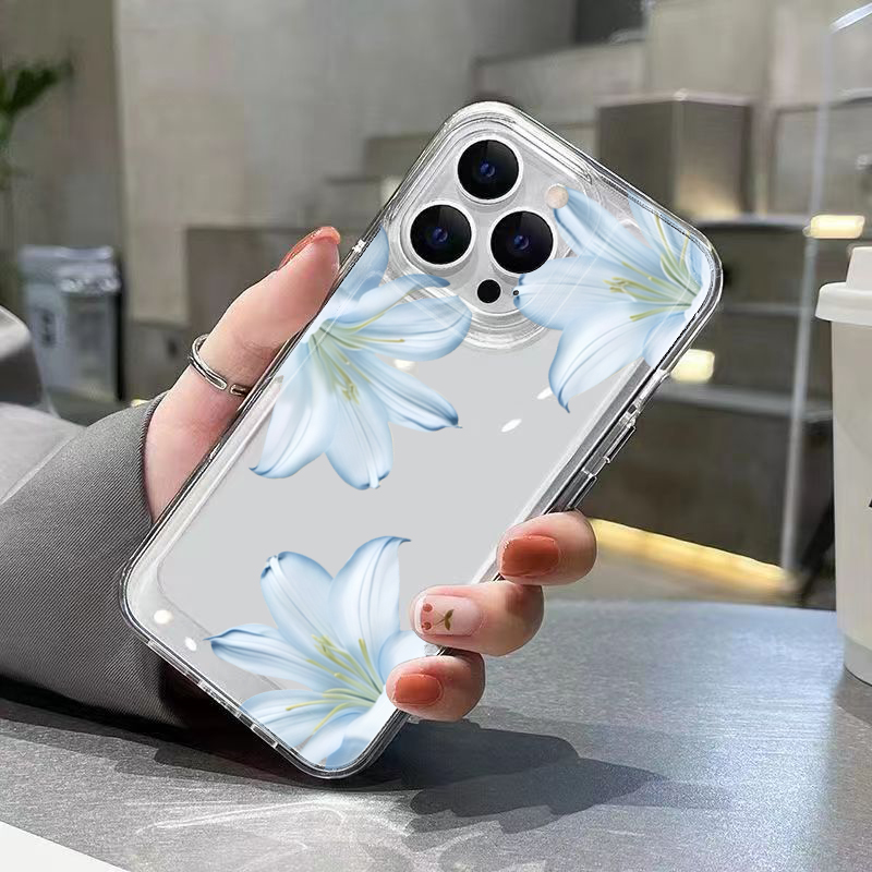 세련된 화이트 백합꽃 디자인 아이폰 17 16 15 P - Phone Cases Online 리뷰 및 가격