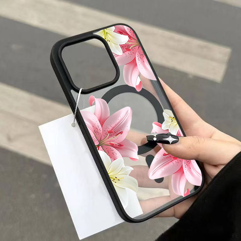화이트 릴리 플로럴 자석형 폰 케이스 아이폰 17 16 - Phone Cases Magsafe 리뷰 및 가격