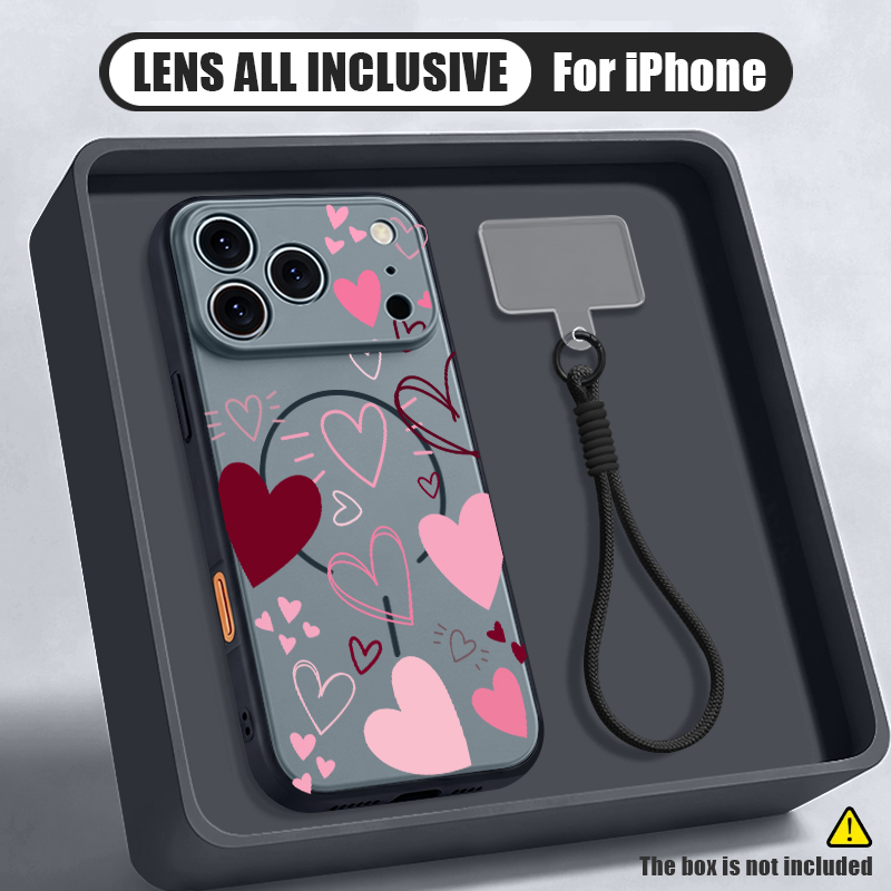 러브 하트 패턴 마그네틱 폰 케이스 아이폰 17 16  - Phone Cases With Loop 리뷰 및 가격